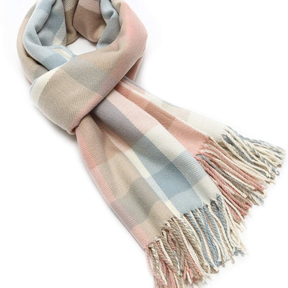 Winter Scarf for Women, Fashion Long Plaid Scarves Warm Big Tartan Blanket Wrap